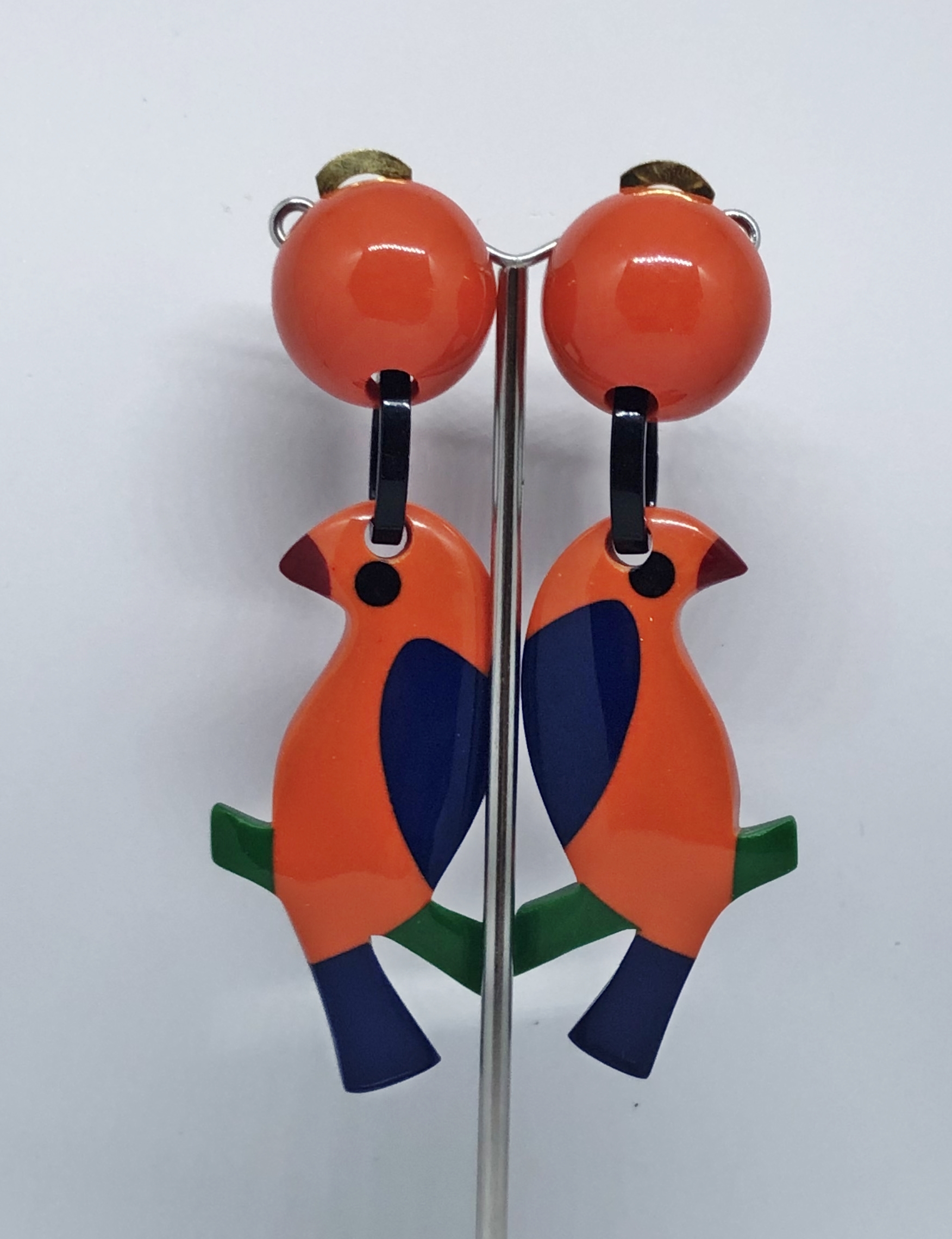 perruche orange 34 2 paires 8cm