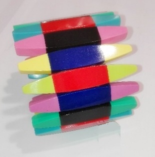 Bracelet élastiqué canoë multi-couleurs résine Marion Godart 1 95