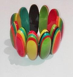 Bracelet élastiqué multi-couleurs résine modèle 2 Marion Godart75 1