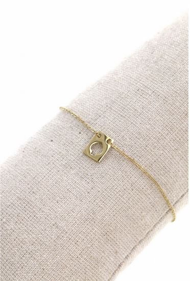 Bracelet rectangle pique acier inoxydable doré - Mile Mila