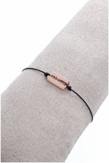 Bracelet lame acier pendentif H0.80cm x L1.50cm  inoxydable  or rose Mile Mila M1BR019 13.5