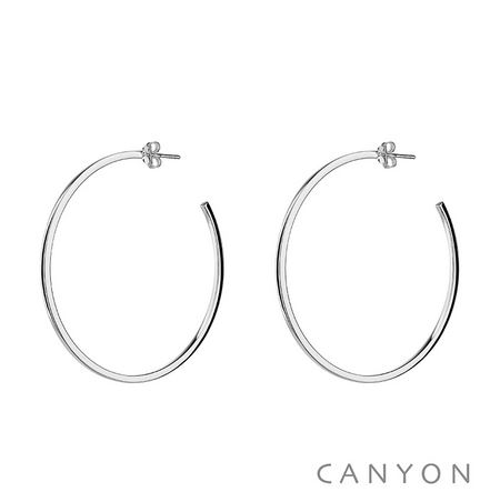 E3981-50 Boucles d'oreilles créoles en argent section carré Dimensions  5 cm 55€