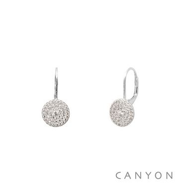 E4430 Boucles doreille dormeuses en argent constituées dun disque orné doxydes Ø1cm - Canyon  59€