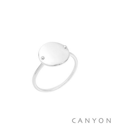 Bague argent fin anneau et rond plat Canyon Bague Bague Canyon