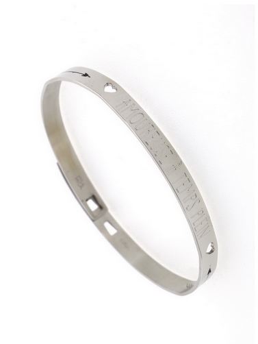 Bracelet jonc AMOUREUSE A TEMPS PLEIN largeur 0.8cm acier inoxydable argent - Mile Mila       M1BR110   20.4