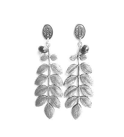 boucles d'oreilles feuille et perle  Lotta Djossou 65