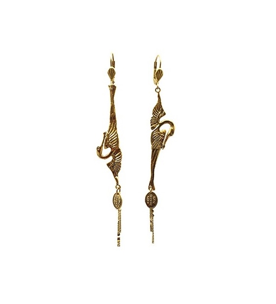 boucles d'oreilles swan dorées Lotta Djossou 75