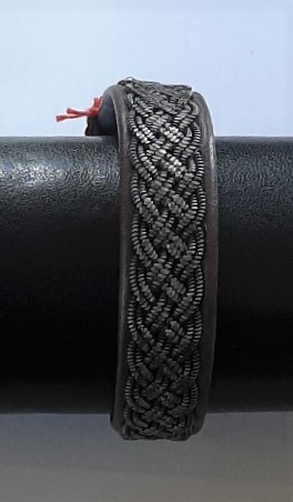 Bracelet CROSS collection vintage - cuir naturel de renne et fils dargent - Hanna Wallmark 2 179