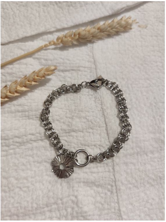 Bracelet maille argenté