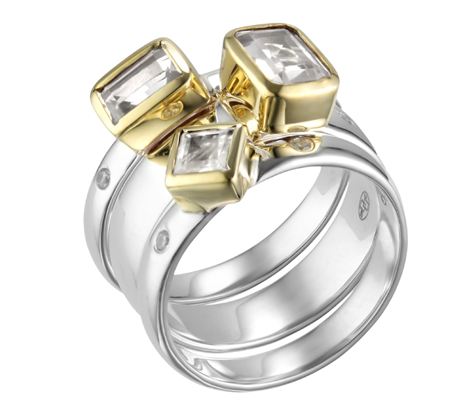 Bague trois anneaux discount argent