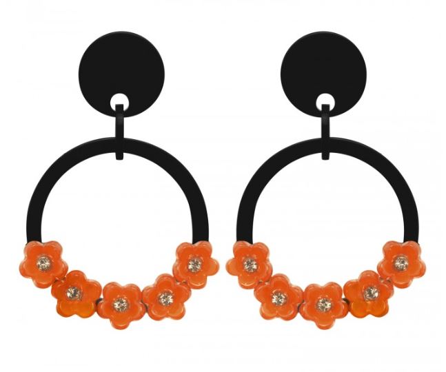 Boucles d'oreilles clips marguerites orange - MARION GODART 36€