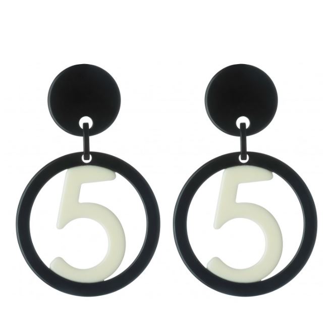 Boucles d'oreilles clips N°5 ivoire Résine Marion Godart 32e