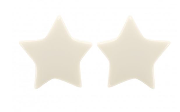 Boucles d'oreilles clips star ivoire résine - MARION GODART 19€