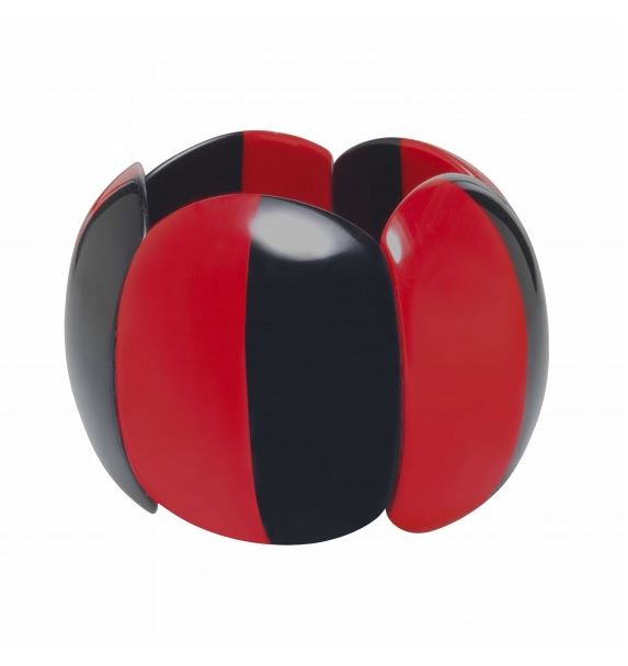 Bracelet élastiqué noir et rouge - Marion Godart