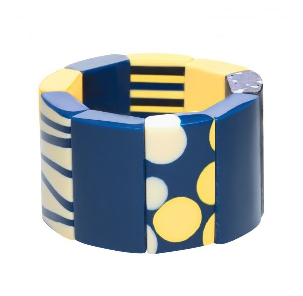 Bracelet élastiqué visio tons bleu résine Marion Godart 56€