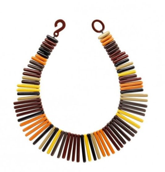 Collier batonnets jaune, orange et marron - Marion Godart