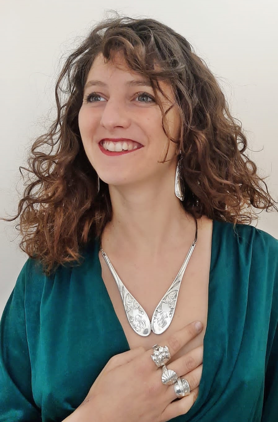 Collier n°1 fabriqué avec des couverts en argent - Création dOlivia 98 3
