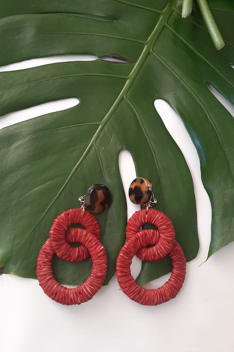 Boucles d'oreilles MAIS rouge clips - Francine Bramli