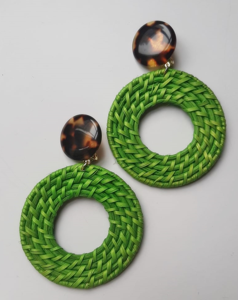 Boucles d'oreilles CASSONADE vert clips - Francine Bramli