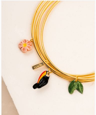 Bracelet multi brins toucan fleur et feuille - Nach