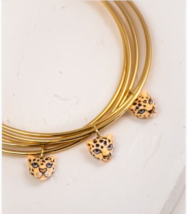 Bracelet multi brins têtes de léopards - Nach 3