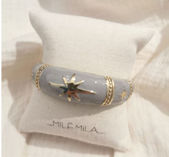 Bracelet jonc constellation gris doré - Mile Mila