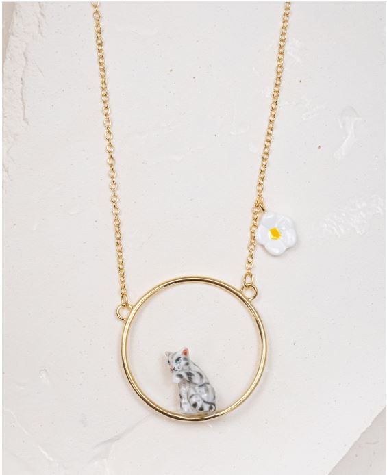 Collier rond Chat tabby assis - Nach 3