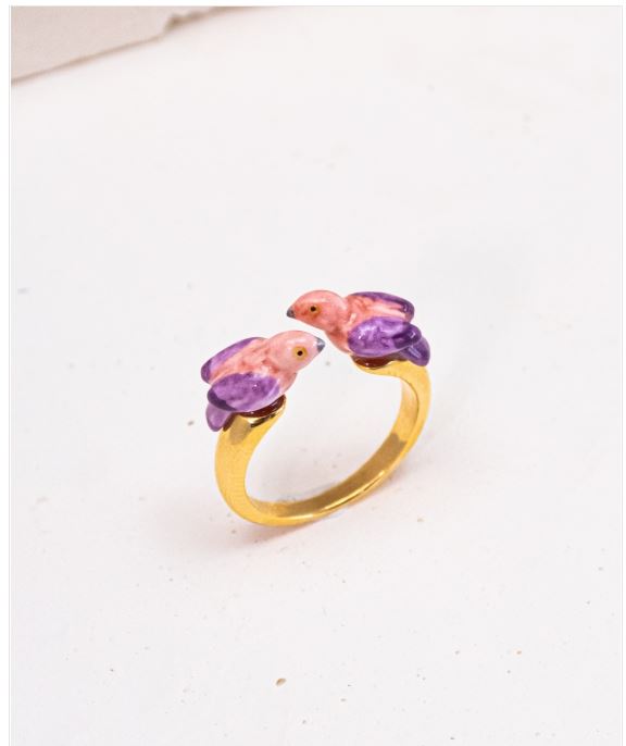 Bague Face To Face perroquet violet - Nach 3