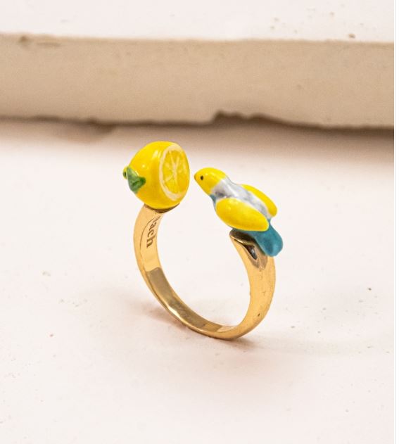 Bague Face To Face perruche et citron - Nach