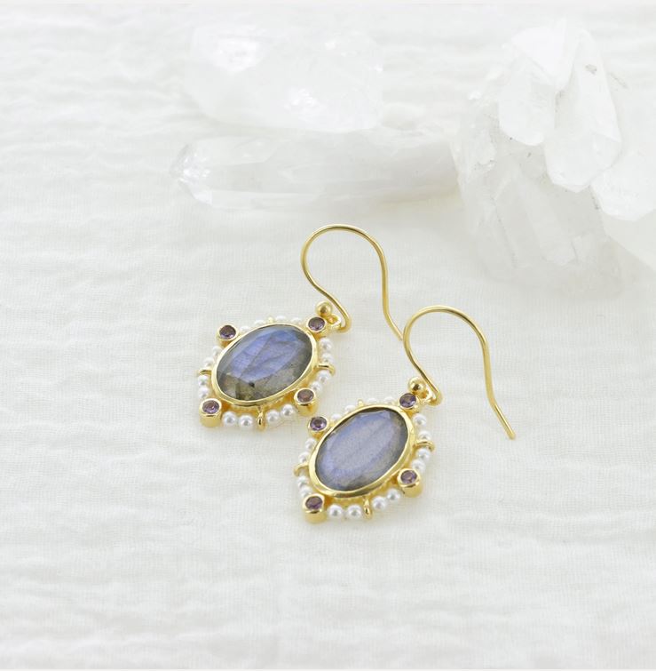 Boucles d'oreilles Joséphine labradorite – Leticia Ponti