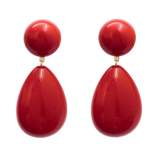 Boucles d'oreilles CUBA rouge clips - Francine Bramli - Boucles