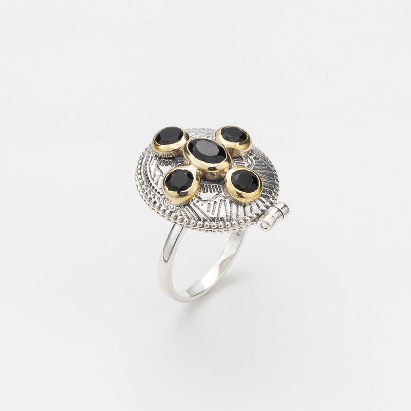 Bague magnifique en argent taille 55 sertie d'un gros cristal bijou vintage 5643