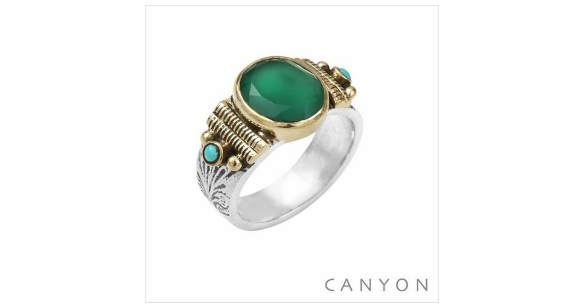 Bague Canyon Pierre Verte Grosse Bague En Argent Et Turquoise Canyon