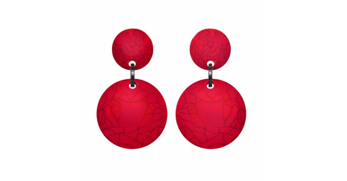 Boucles D'oreilles Clips Anciennes - Boutons Ronds Couleur Blanche Craquelé - Modèle 3412 (Occasion Bon état)