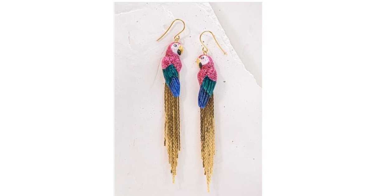 Boucles D’oreilles Perroquet En Argent 925 – Émail Coloré, Forme Hoop 16x9 Mm – Bijou Fin Pour Femmes, Cadeau