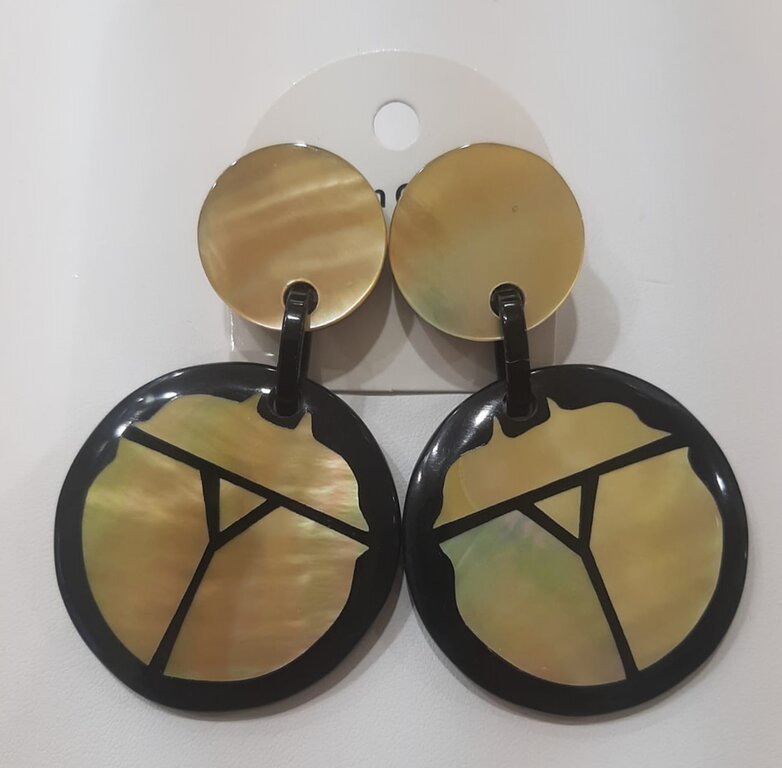 Boucles D'oreilles Pendentif En Nacre/coquille Argenté - Modèle SH57 - Neuf Avec étiquettes