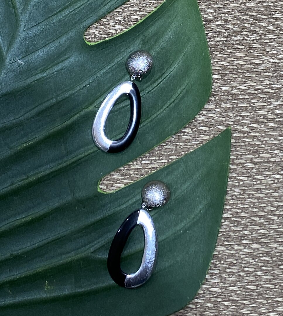 Boucles D'oreilles Créatives En Argent 925 - Perles Noires, Pendantes Cône, Poinçon Elfique, Dormeuses