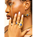 Bague Oscar Dorée Lapis Lazuli Lotta Djossou - vue 2