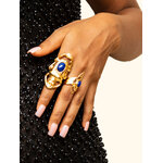 Bague Oscar Dorée Lapis Lazuli Lotta Djossou - vue 3