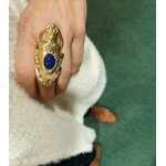 Bague Oscar Dorée Lapis Lazuli Lotta Djossou - vue 5