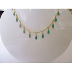 collier goutte émail turquoise sur chaine plaquée or 45cm, 29€ (1)