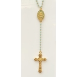 Collier religieux en émail blanc médaille recto-verso madone-croix + croix - chaine doré  56cm + ralonge et pendentif 13cm  - La belle Simone Bijoux 129 - 2