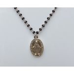 Collier religieux en émail noir médaille recto-verso madone-croix - chaine argenté  44 cm  + ralonge - La belle Simone Bijoux 59 - 2
