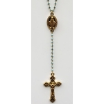 Collier religieux en émail vert médaille recto-verso madone-croix + croix - chaine doré  56cm + ralonge et pendentif 13cm  - La belle Simone Bijoux 129 - 2