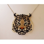 collier tigre perles de verre japonaises tissage main chaine plaqué or long 45 cm la belle simone 69 € 2