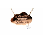 M1C06  Collier -la vie est faite de petits bonheurs- or rose Lg 37cm + 5cm rallonge pendentif H1.50cm L2.30cm acier inoxydable - Mile Mila 21.9 - Copie