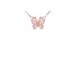 M5C120  Collier papillon or rose Lg 37cm + 5cm rallonge pendentif H 1.00cm L1.30cm acier inoxydable - Mile Mila 20.4 - Copie