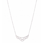 M5C84 Sautoir écailles argent Lg 75cm + 5cm rallonge pendentif H 1.60cm L 4.60cm acier inoxydable - Mile Mila 18.9