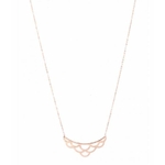 M5C84 Sautoir écailles or rose Lg 75cm + 5cm rallonge pendentif H 1.60cm L 4.60cm acier inoxydable - Mile Mila 24.9