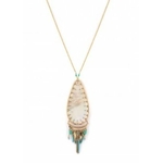 Collier pendentif bohème-chic nacre blanche I turquoise Collection Timor - Satellite Paris 2